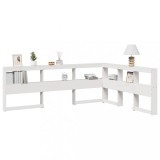 VidaXL Bibliotecă tăblie &icirc;n formă de L, alb, 140 cm, lemn masiv de pin 859281