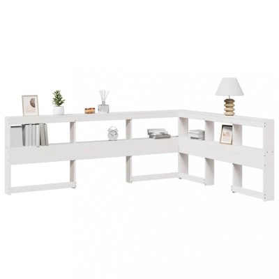 vidaXL Bibliotecă tăblie &amp;icirc;n formă de L, alb, 140 cm, lemn masiv de pin 859281 foto