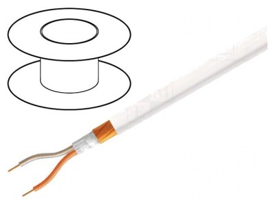 Cablu Microfon Alb OFC 2x0,25mm2 PVC foto