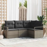 VidaXL Set de canapele pentru grădină 4 pcs Gri Rattan poli