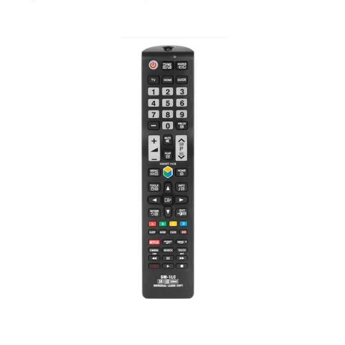 Telecomanda pentru Smart TV LED Samsung, Functie de invatare, Functionare cu baterii, ABS, Negru