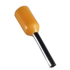 Set 100 pini terminali izolati 0.5 mm &sup2; galbeni ferule cupru 14mm