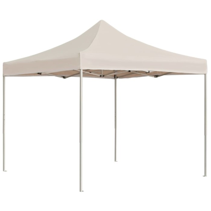 Cort de petrecere pliabil profesional, crem, 3 x 3 m, aluminiu