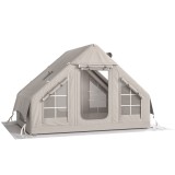 Outsunny Cort gonflabil 5&ndash;8 persoane, montare rapidă, 8000 mm impermeabil și rezistent la v&acirc;nt cu pompă, racord pentru sobă, fereastră de acoperiș | A