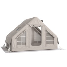 Outsunny Cort gonflabil 5&ndash;8 persoane, montare rapidă, 8000 mm impermeabil și rezistent la v&acirc;nt cu pompă, racord pentru sobă, fereastră de acoperiș | A