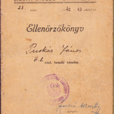 HST A680 Carnet de control elev gimnaziul Szent Laszlo Oradea 1942