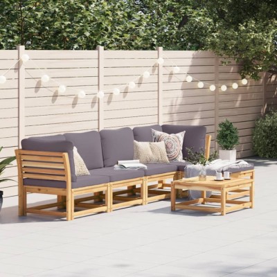 vidaXL Set mobilier grădină cu perne, 6 piese, lemn masiv acacia 3214310 foto