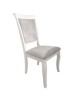 Scaun tapitat de living si bucatarie, AB Albert din lemn masiv, stofa,120 kg, 96x42x40 cm, alb/gri