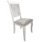 Scaun tapitat de living si bucatarie, AB Albert din lemn masiv, stofa,120 kg, 96x42x40 cm, alb/gri