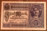 B11 34 - Bancnota foarte veche - Germania - 5 marci - 1917