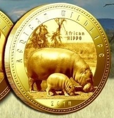 Zambia 1000 Kwacha 2014 UNC Hipopotam 40mm foto