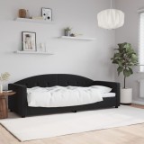 Cumpara ieftin Pat de zi, negru, 80x200 cm, catifea