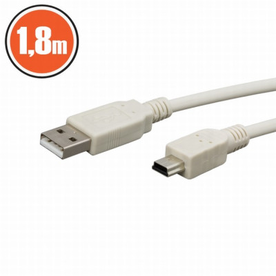 Cablu USB 2.0fisa A &amp;ndash; fisa B (mini)1,8 m foto