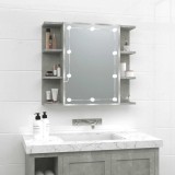 VidaXL Dulap cu oglindă și LED, gri beton, 70x16,5x60 cm 808877