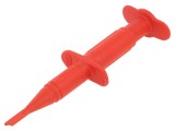 Clips de măsurare cu c&acirc;rlig roșie 1kV 4mm 122mm