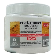Pasta Acrilica Modelaj Daco, 500 ml, Alba, pentru Obtinerea Efectelor in Relief, Pasta Pictura in Relief, Pasta Modelabila Daco, Acrylic Modelling Pas foto