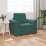 Canapea pat 2 &icirc;n 1 verde &icirc;nchis 98x71x83 cm catifea