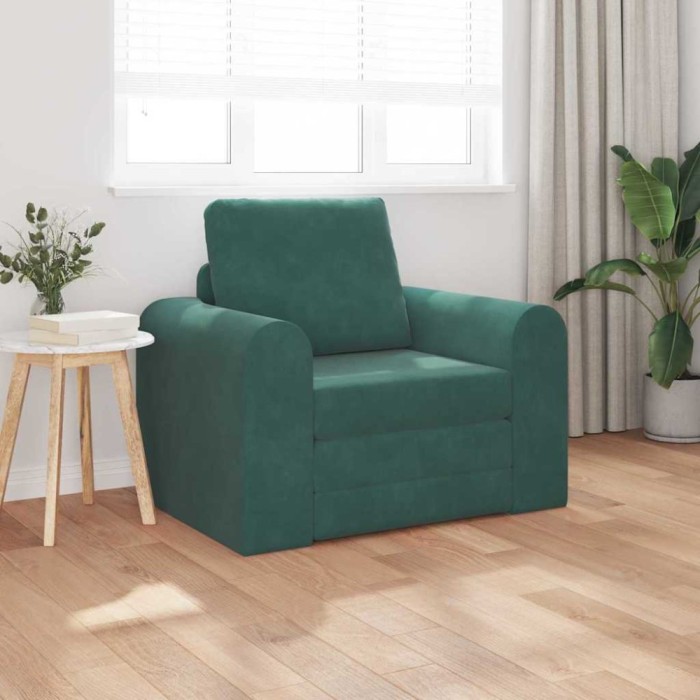 vidaXL Pat canapea Verde &icirc;nchis 98 x 71 x 83 cm Catifea 4106668