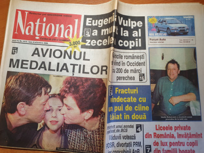 ziarul national 2 octombrie 2000-art andreea raducan,mircea radu,whitney huston foto