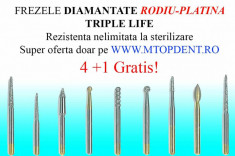 Freza Diamantata Rodiu-Platina Finisat Compozit Torpila 12mm L22 foto