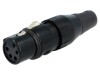 Conector XLR Mama Deltron 4 Pini 10A, pentru Cablu, Tensiune 50V, Carcasa Aliaj Zinc