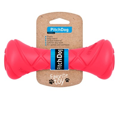PitchDog, Gantera din spuma pentru caini, 19x7cm, roz foto