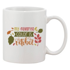 Cana alba personalizata 'My favorite color is October', INOVATIX&reg;. 330ml