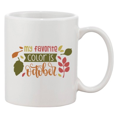 Cana alba personalizata &amp;#039;My favorite color is October&amp;#039;, INOVATIX&amp;reg;. 330ml foto