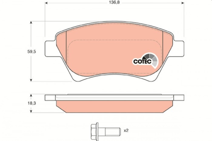 TRW GDB1552 COTEC set placute frana,frana disc