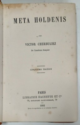 META HOLDENIS par VICTOR CHERBULIEZ , 1882 foto