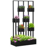 Outsunny Jardiniere inaltă cu grindă din lemn pentru plante, legume, flori sau ierburi aromatice, dim. 90L x 45L x 170H cm | Aosom Romania