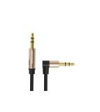 Cablu audio Vention Jack 3,5 mm Aux tata la tata in unghi de 90 de grade-Lungime 1.5 Metri-Culoare Alb