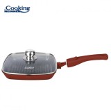 Cumpara ieftin Tigaie grill din aluminiu turnat Heinner Calabria, capac inclus, 28 x 4 cm, interior ceramic