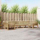vidaXL Set de canapele de exterior cu pernă 7 pcs Alb și Bej 3386977