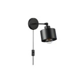 Aplica LED cu intrerupator, montare pe perete, 1 soclu E27, negru