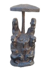 OBIECT DECORATIV VINTAGE DIN LEMN MASIV, MODEL LUCRAT MANUAL