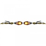Semnale de directie LED Mini pentru motociclete Stil personalizat Drop Mini Indicatori Negri + E-Mark Performance AutoTuning