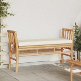 Bancă de grădină cu pernă Maro 110 x 38 x 65cm Bambus