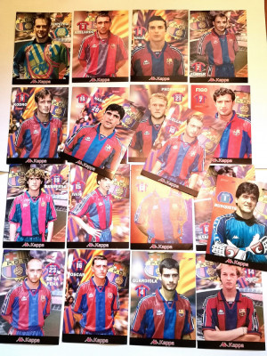 Lot 19 foto jucatori fotbal FC BARCELONA dimensiune foto 29.5x21 cm foto