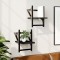 vidaXL Rafturi de perete cu bare, 2 buc, negru, 20x25x30 cm 836228