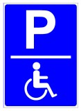 Semn simplu pentru parcare rezervata persoanelor cu dizabilitati