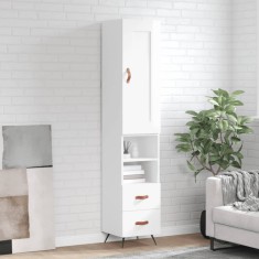 vidaXL Dulap &icirc;nalt, alb extralucios, 34,5x34x180 cm, lemn prelucrat