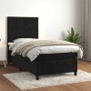 VidaXL Pat box spring cu saltea, negru, 100x200 cm, catifea 3143009