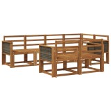 vidaXL Set de canapele de exterior 7 pcs natural Lemn Solid de Acacia 3385285