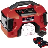 Einhell Pressito 18/21 PXC + Twinpack + 4514095 - Compresor aer 10.5 bar + Set 2 acumulatori si incarcator Li-Ion 18 V 4 Ah
