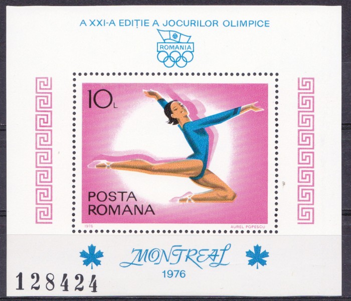 TSV % - 1976 LP 914 J.O. DE VARA, MONTREAL, COLITA DANTELATA, MNH/** LUX