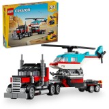 LEGO&reg; Creator 3 in 1 - Camioneta-platforma cu elicopter 31146, 270 piese