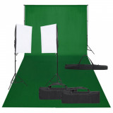 Kit studio foto cu set de lumina si fundal GartenMobel Dekor, vidaXL