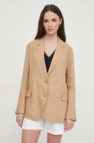 United Colors of Benetton sacou de in culoarea bej, un singur rand de nasturi, neted