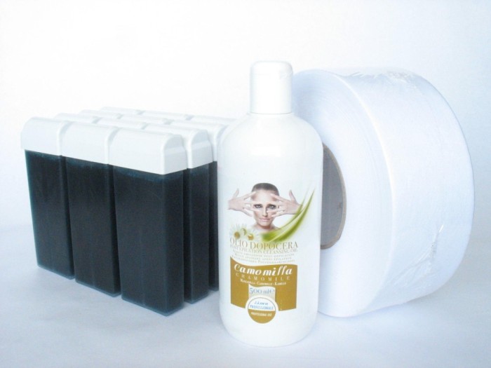 Set 12 Rezerve Ceară cu Azulena + Ulei și H&acirc;rtie &ndash; Calmarea Pielii Sensibile